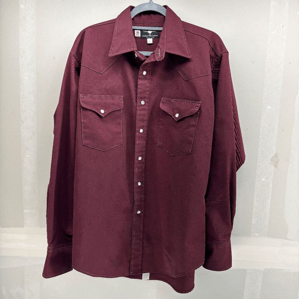 Vintage Flying R Ranchwear Ruddock Pearl Snap Shirt Mens L Workwear Heavy Canvas